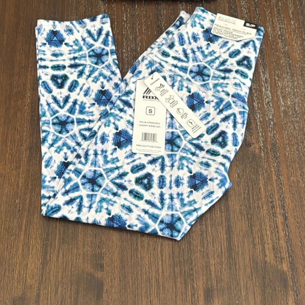RBX Blue Patterned Women's leggings size S NEW